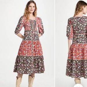 Colorblock Floral Midi Dress by Glamorous